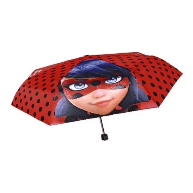 Umbrela manuala 50 cm cu inchidere cu siguranta si protectie pentru vant Miraculous Lady Bug - SOLPE75262