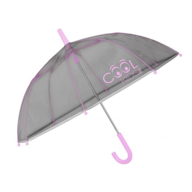 Umbrela manuala reflectorizanta gri cu roz Cool Kids Perletti - SOLPE15545