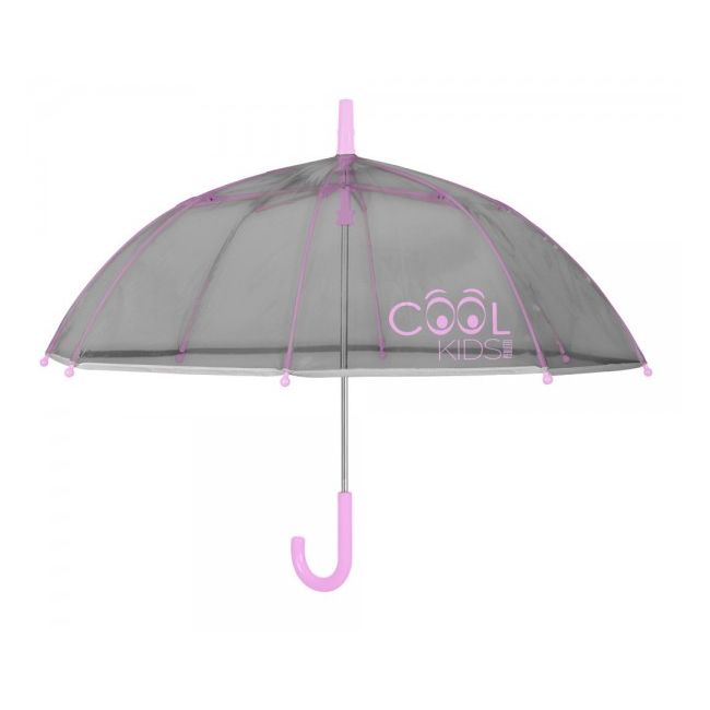 Umbrela manuala reflectorizanta gri cu roz Cool Kids Perletti - SOLPE15545