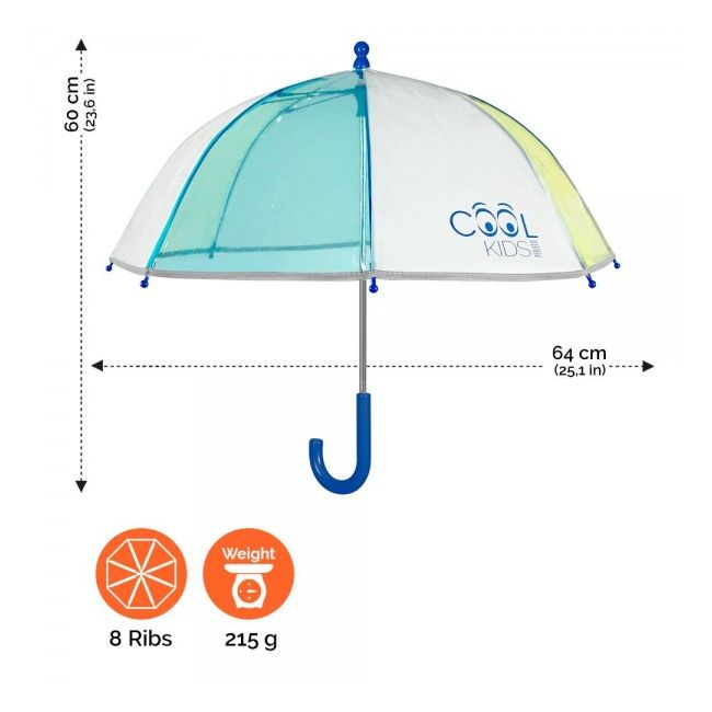 Umbrela manuala reflectorizanta semi transparenta Cool Kids Perletti - SOLPE15558