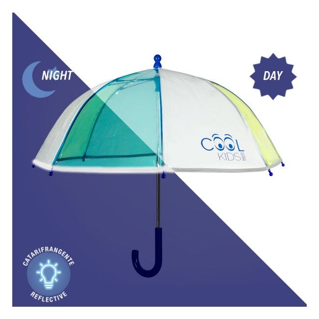 Umbrela manuala reflectorizanta semi transparenta Cool Kids Perletti - SOLPE15558