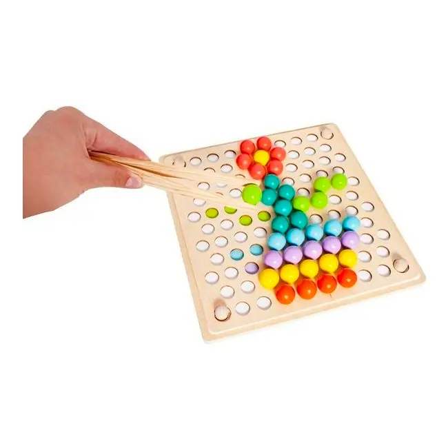 Joc educativ Mozaic cu bile din lemn Iso Trade MY17389 BBJMY17389_Initiala
