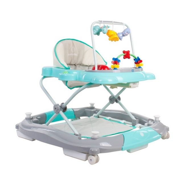 Premergator sun baby pisicuta 021 cu functie de balansoar - turquoise grey edeedib01.021.1.9