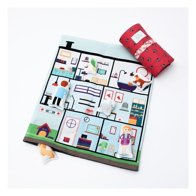 Set joaca portabil Tiny Magic Clinica veterinara cu 5 personaje incluse - SOLTMGV23