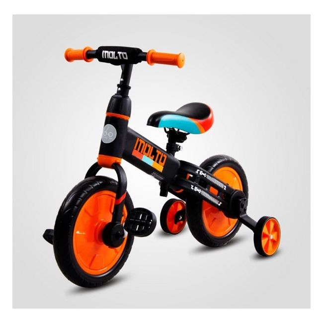 Bicicleta cu sau fara pedale si roti ajutatoare sun baby molto 014 orange edeedij02.014.1.3