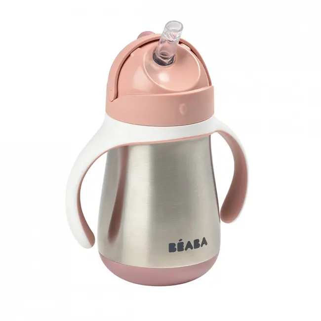 Cana inox cu pai 250ml - Roz ERFB913482