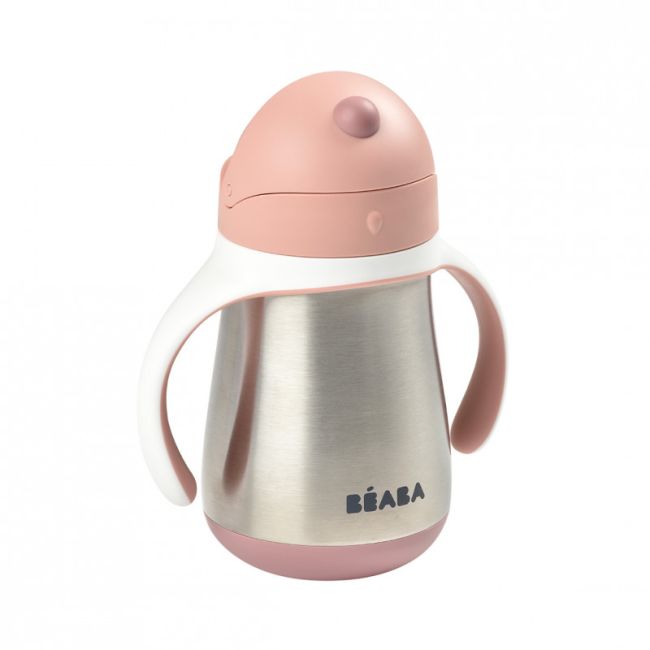 Cana inox cu pai 250ml - Roz ERFB913482