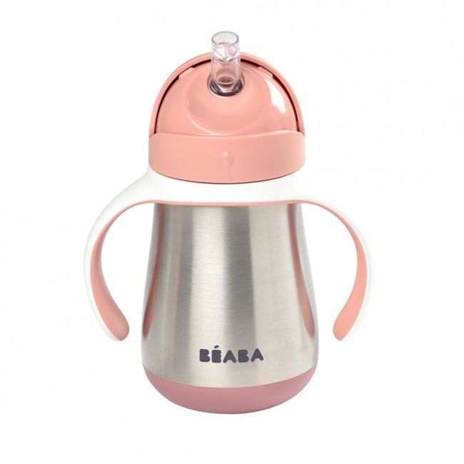 Cana inox cu pai 250ml - Roz ERFB913482