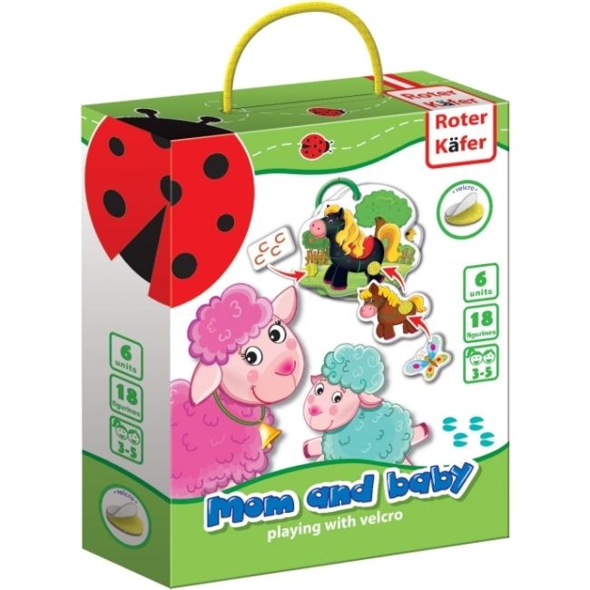 Joc educativ cu velcro Mami si Bebe Roter Kafer RK6101-04 BBJRK6101-04_Initiala