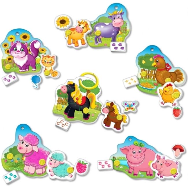 Joc educativ cu velcro Mami si Bebe Roter Kafer RK6101-04 BBJRK6101-04_Initiala