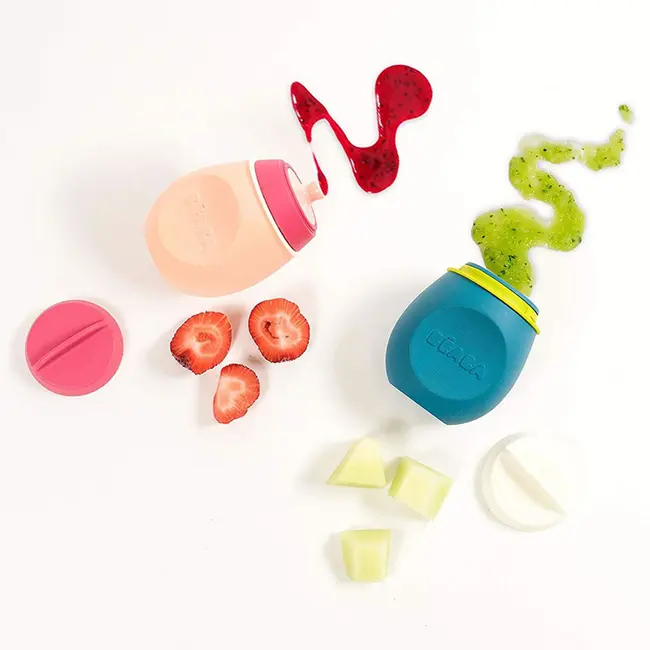 Set BabySqueez 2 in 1 si Recipient Squeez - Albastru ERFB912624