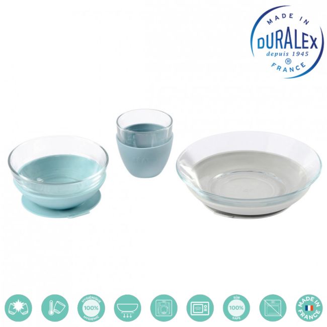 Set de masa 3 piese din sticla DURALEX cu suport antiaderent - Jungle ERFB913486