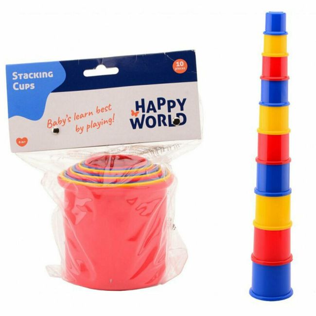 Happy World - Set 10 cupe pentru stivuit BYN22063