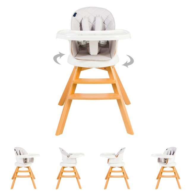 Scaun de masa 3 in 1 Juju Eat&Twist, Gri JUJJU1021-Grey