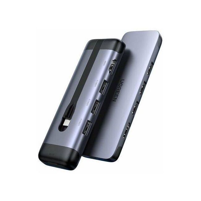 5In1 Ugreen Cm287 Hub Usb-C To Hdmi, 2X Usb 3.0, Usb-C Pd 3.0, Sd/Tf, Rj45 Adapter - VG96432