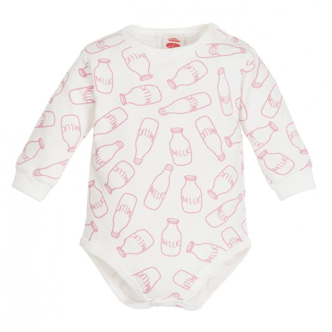 Body alb cu sticlute de lapte - Milk Girl MK03198DDR.18 luni