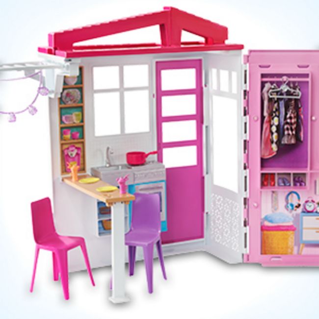 BARBIE CASA PORTABILA CU BUCATARIE DORMITOR BAIE SI PISCINA VIVMTDVX51_FXG54