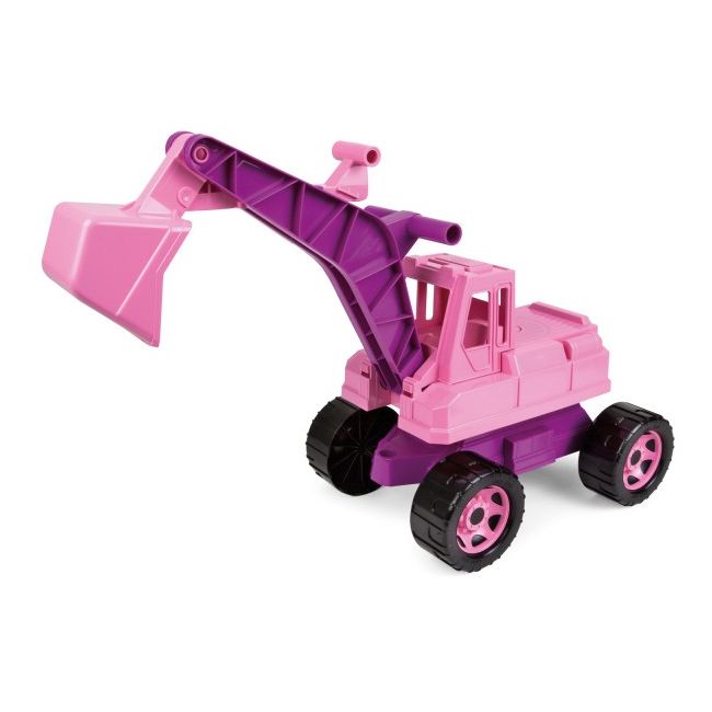 Excavator gigant Lena din plastic cu cupa de 70 cm Roz - SOLLE02137