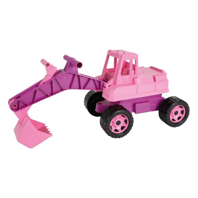 Excavator gigant Lena din plastic cu cupa de 70 cm Roz - SOLLE02137