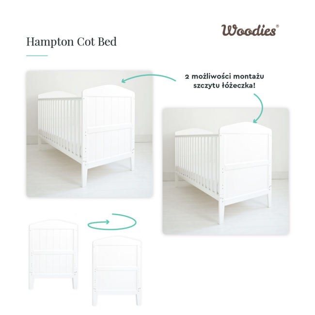 Patut Din Lemn Masiv, Transformabil Pentru Bebe Si Junior, Hampton 140 X 70 Cm Pjbhampton_140