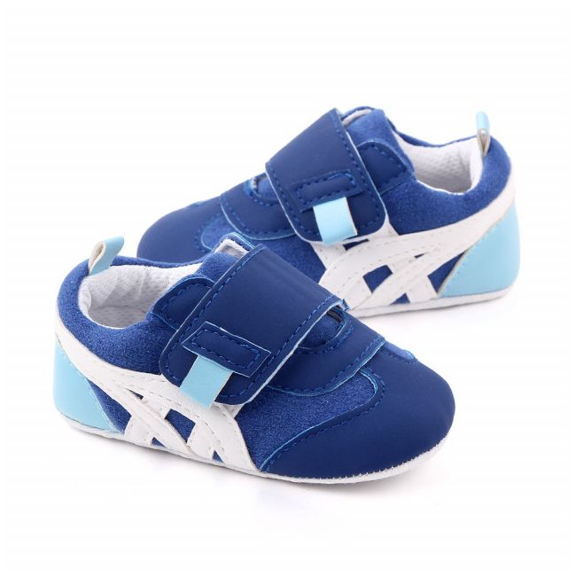 Adidasi albastri cu dungi albe - MBd2442-2-p01.3-6 luni (Marimea 18 incaltaminte)