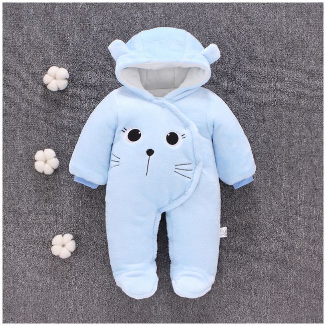 Combinezon plusat bleu - Kitty - MB066-1.3-6 luni (Marimea 18 incaltaminte)