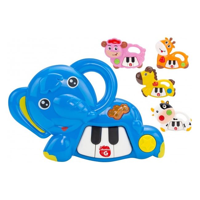 Jucarie muzicala Pian mini cu animal Globo cu sunete si lumini - SOLGL05292