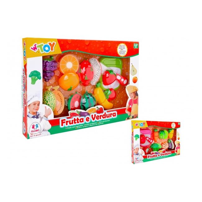Set alimente diverse fructe si legume si cutit Globo cu velcro - SOLGL39465