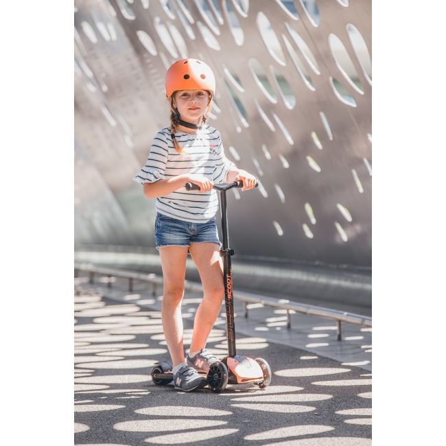 Trotineta Copii Pliabila, Reglabila, Roti Luminoase, Highwaykick 5 Led Peach, 5 Ani +, Pana La 80 Kg, Scoot  Ride Pjb96436