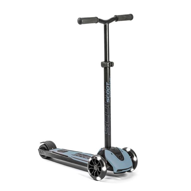 Trotineta Copii Pliabila, Reglabila, Roti Luminoase, Highwaykick 5 Led Steel, 5 Ani +, Pana La 80 Kg, Scoot  Ride Pjb96434