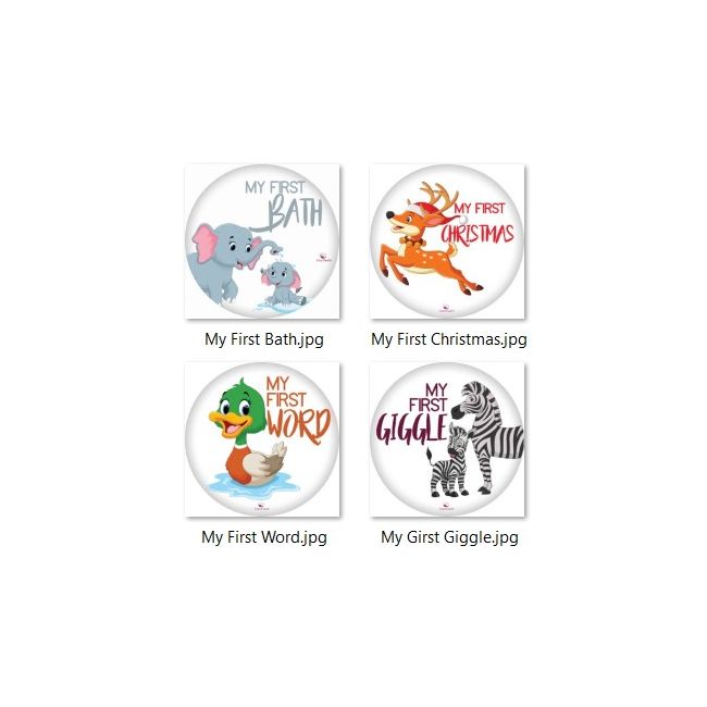 Paturica Foto Bebelusi - Baby Milestone Blanket design Long Neck Zebra cu 20 Stickere My First