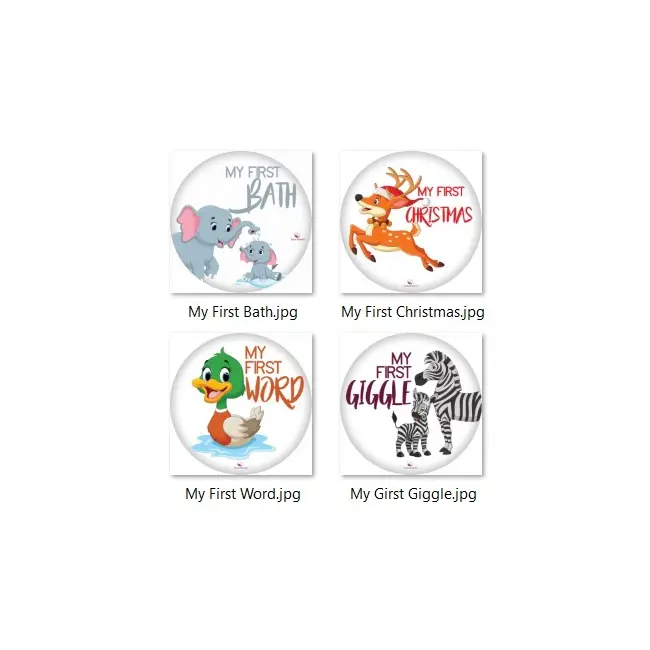 Paturica Foto Bebelusi - Baby Milestone Blanket design Long Neck Zebra cu 20 Stickere My First