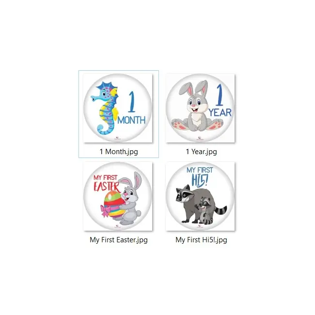 Paturica Foto Bebelusi - Baby Milestone Blanket design Long Neck Zebra cu 20 Stickere My First