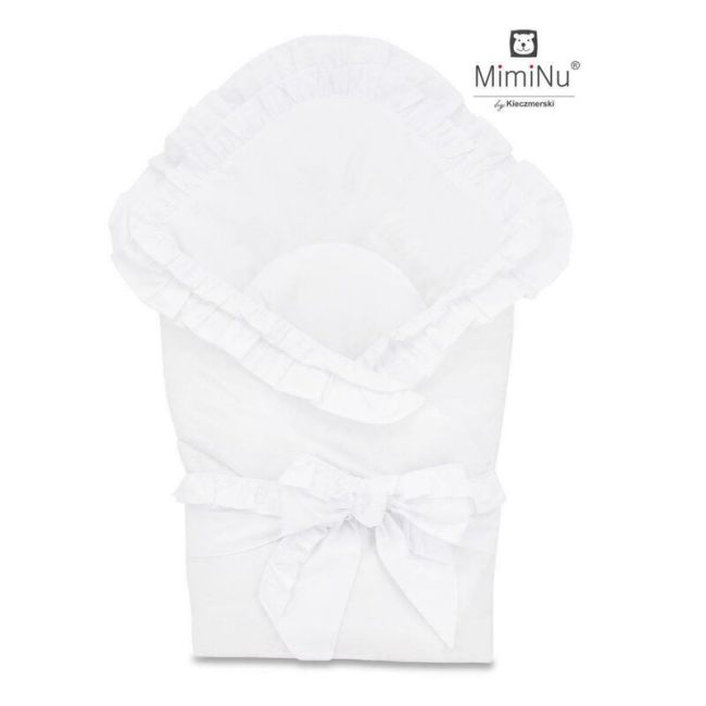 MimiNu - Paturica de infasat multifunctionala pentru botez, 75x75 cm, White BYN6426972005029