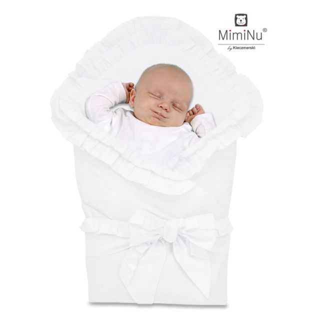MimiNu - Paturica de infasat multifunctionala pentru botez, 75x75 cm, White BYN6426972005029