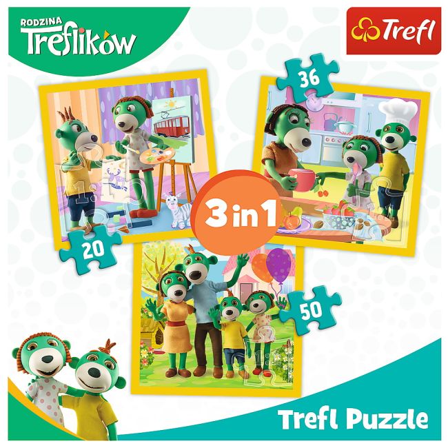 PUZZLE TREFL 3IN1 DISTRACTIE IN FAMILIA TREFILIKI VIV34850