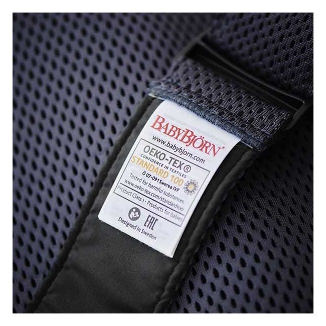 BabyBjorn - Marsupiu anatomic Mini, cu pozitii multiple de purtare – Anthracite, 3D Mesh BSAFE021013E1