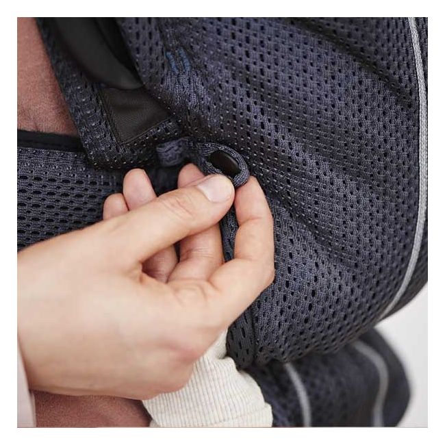BabyBjorn - Marsupiu anatomic Mini, cu pozitii multiple de purtare – Anthracite, 3D Mesh BSAFE021013E1