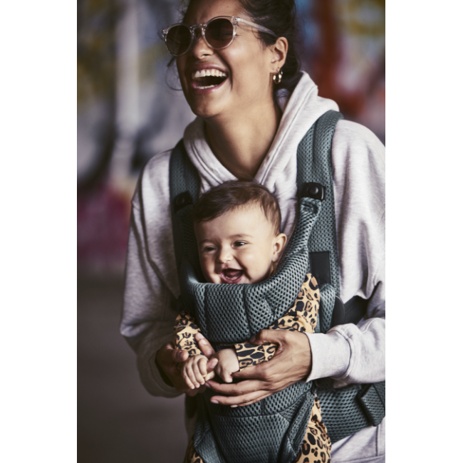 BabyBjorn - Marsupiu anatomic Move, Verde Salvie 3D Mesh BSAFE099038E1