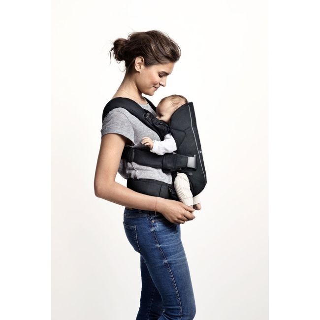 BabyBjorn - Marsupiu anatomic One, cu pozitii multiple de purtare Denim grey, Bumbac BSAFE098094E1