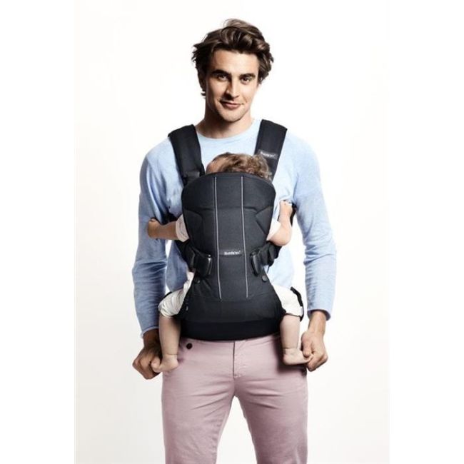 BabyBjorn - Marsupiu anatomic One, cu pozitii multiple de purtare Denim grey, Bumbac BSAFE098094E1