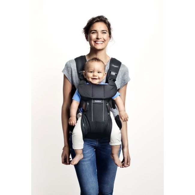 BabyBjorn - Marsupiu anatomic One, cu pozitii multiple de purtare Denim grey, Bumbac BSAFE098094E1