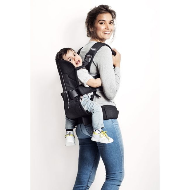 BabyBjorn - Marsupiu anatomic One, cu pozitii multiple de purtare Denim grey, Bumbac BSAFE098094E1