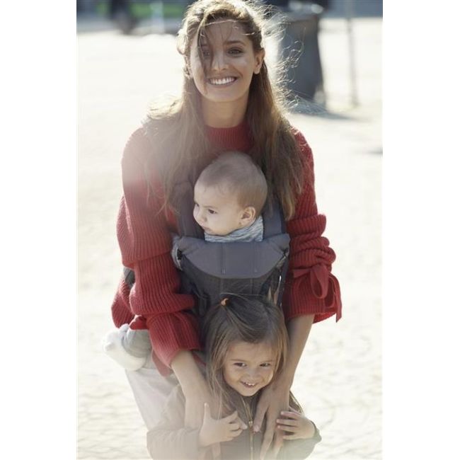 BabyBjorn - Marsupiu anatomic One, cu pozitii multiple de purtare Denim grey, Bumbac BSAFE098094E1
