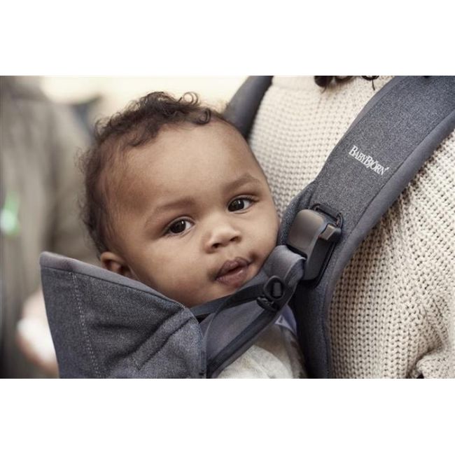 BabyBjorn - Marsupiu anatomic One, cu pozitii multiple de purtare Denim grey, Bumbac BSAFE098094E1