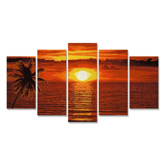 KIT PICTURA PE NUMERE SCHIPPER APUS IN CARAIBE, 5 TABLOURI VIV609450728