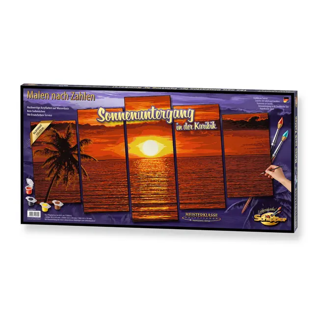 KIT PICTURA PE NUMERE SCHIPPER APUS IN CARAIBE, 5 TABLOURI VIV609450728