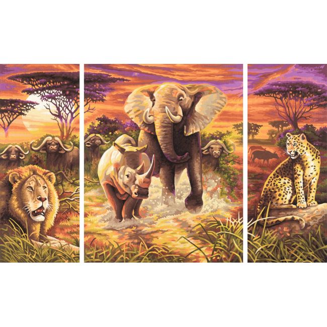 KIT PICTURA PE NUMERE SCHIPPER CEI 5 EROI AI AFRICII, 3 TABLOURI VIV609260520