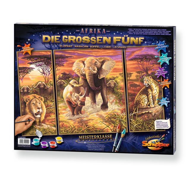 KIT PICTURA PE NUMERE SCHIPPER CEI 5 EROI AI AFRICII, 3 TABLOURI VIV609260520