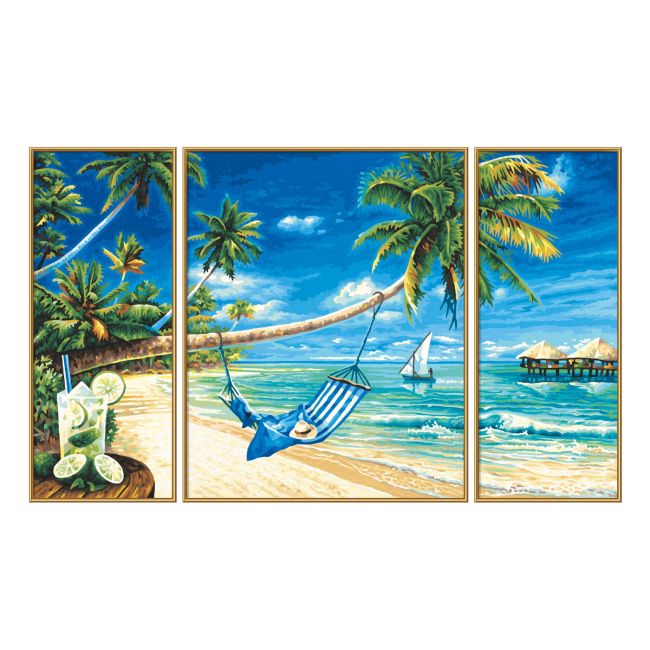 KIT PICTURA PE NUMERE SCHIPPER PE PLAJA, 3 TABLOURI VIV609260693